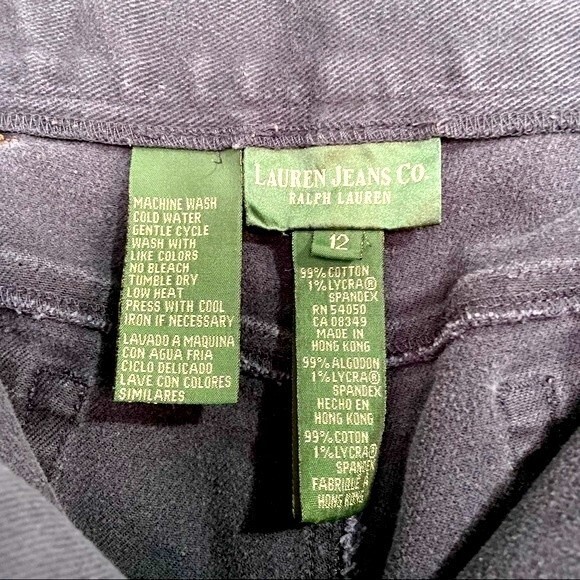 Ralph Lauren LRL Jeans Dark Brushed Denim High Rise Straight Leg Women's Size 12 - Picture 6 of 8